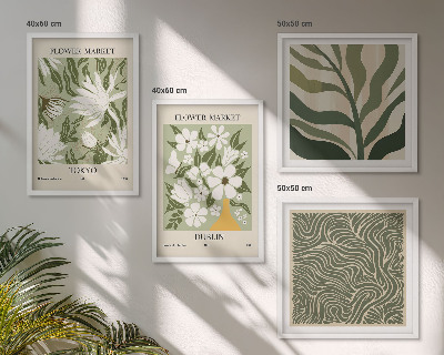 Mur de tableaux Motifs végétaux, décorations bohèmes
