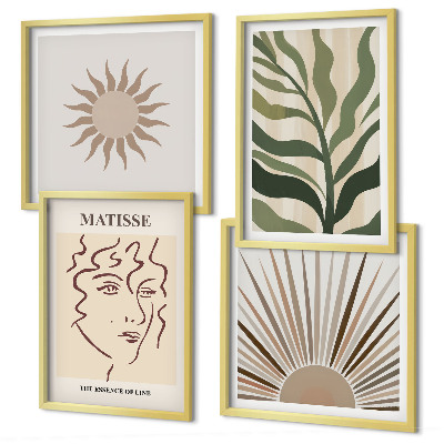 Polyptyque z cadres Motifs végétaux abstraits