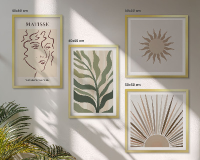 Polyptyque z cadres Motifs végétaux abstraits