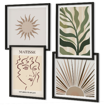 Polyptyque z cadres Motifs végétaux abstraits