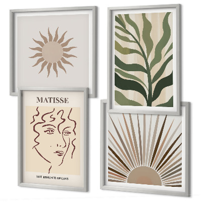 Polyptyque z cadres Motifs végétaux abstraits