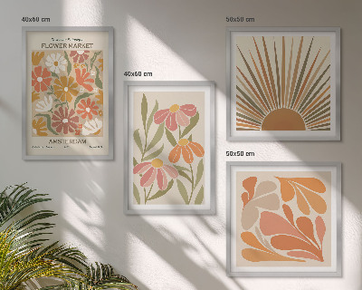 Ensemble de 4 tableaux Tournesols pastel