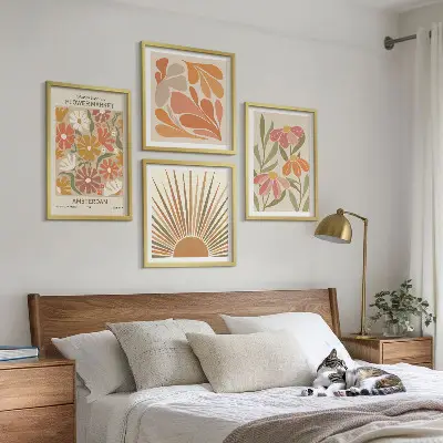 Tournesols pastel ensemble de 4 tableaux