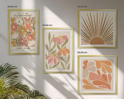 Tournesols pastel ensemble de 4 tableaux