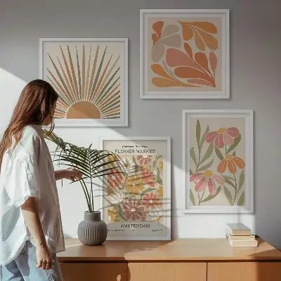 Tournesols pastel ensemble de 4 tableaux