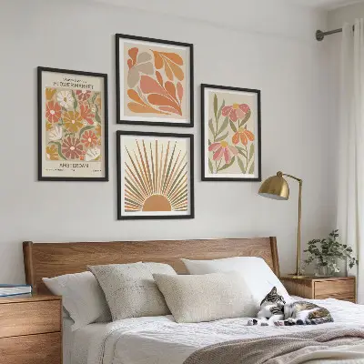 Tournesols pastel ensemble de 4 tableaux