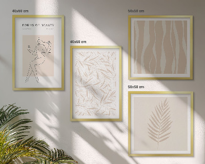 Ensemble de 4 tableaux Motifs végétaux minimalistes