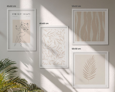Ensemble de 4 tableaux Motifs végétaux minimalistes