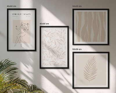 Ensemble de 4 tableaux Motifs végétaux minimalistes