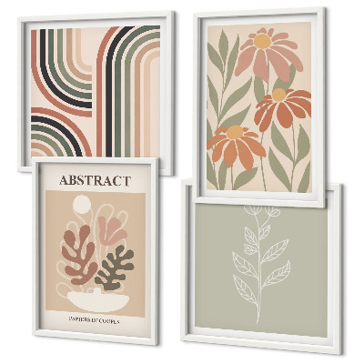 Mur de tableaux Plantes pastel abstraites