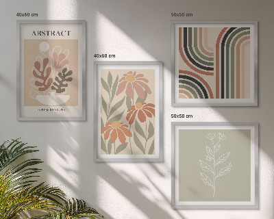 Mur de tableaux Plantes pastel abstraites