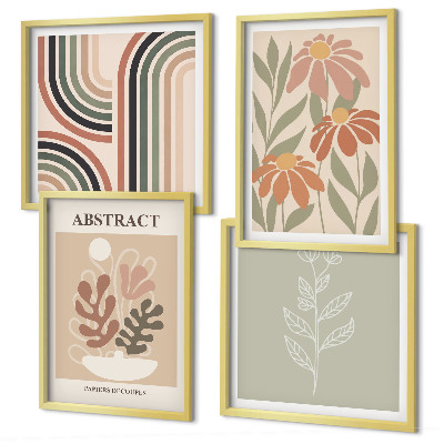Mur de tableaux Plantes pastel abstraites