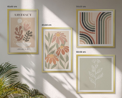 Mur de tableaux Plantes pastel abstraites