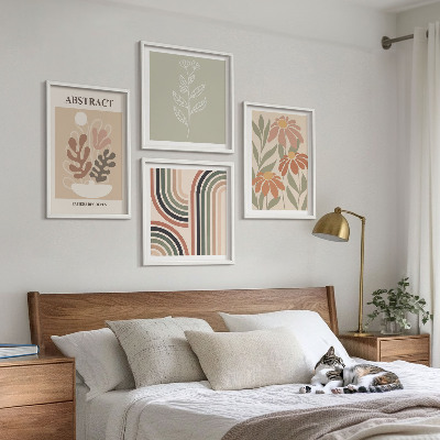 Mur de tableaux Plantes pastel abstraites