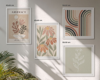Mur de tableaux Plantes pastel abstraites