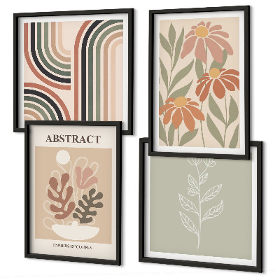 Mur de tableaux Plantes pastel abstraites