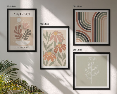 Mur de tableaux Plantes pastel abstraites