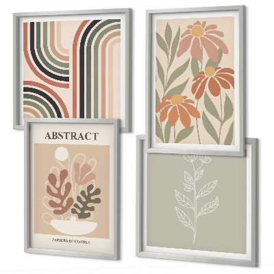 Mur de tableaux Plantes pastel abstraites