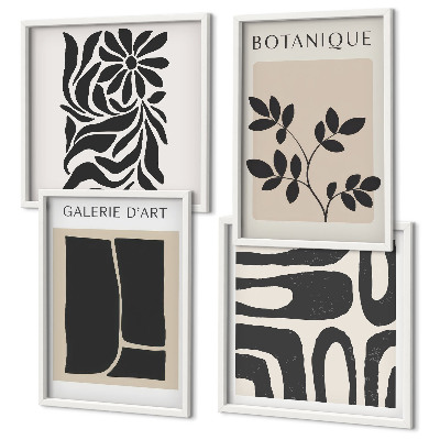 Polyptyque z cadres Motifs végétaux abstraits