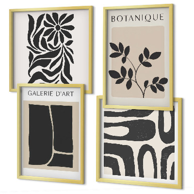 Polyptyque z cadres Motifs végétaux abstraits