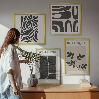 Polyptyque z cadres Motifs végétaux abstraits