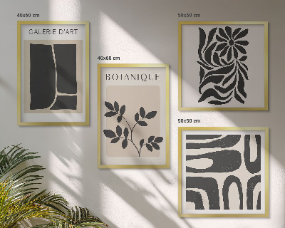 Polyptyque z cadres Motifs végétaux abstraits
