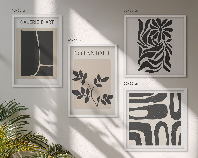 Polyptyque z cadres Motifs végétaux abstraits