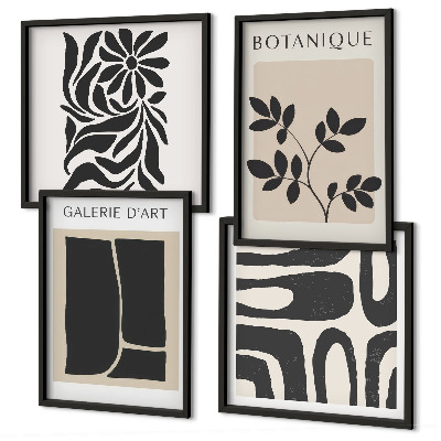 Polyptyque z cadres Motifs végétaux abstraits