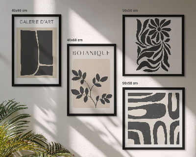 Polyptyque z cadres Motifs végétaux abstraits