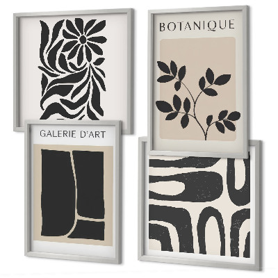 Polyptyque z cadres Motifs végétaux abstraits