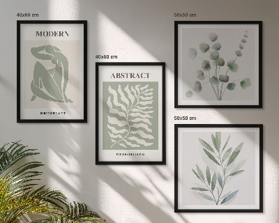 Ensemble de 4 tableaux Plantes bohèmes au design matisse