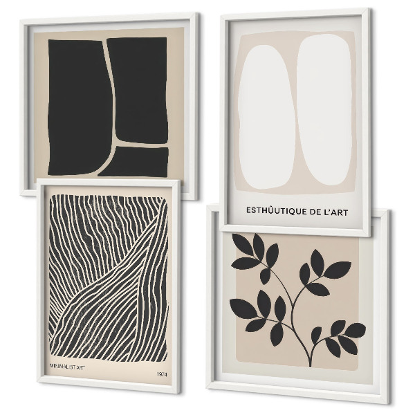 Mur de tableaux Motifs végétaux minimalistes