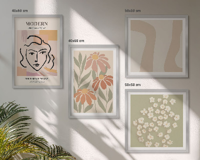 Ensemble de 4 tableaux Femme abstraite moderne