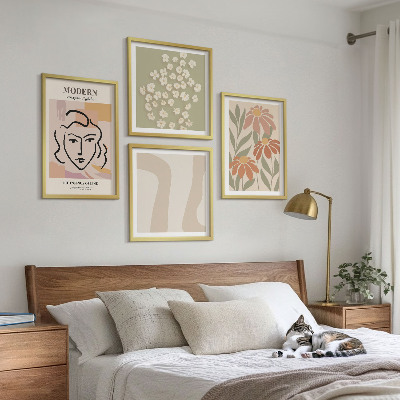 Ensemble de 4 tableaux Femme abstraite moderne
