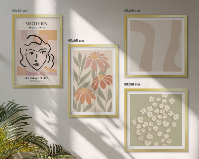 Ensemble de 4 tableaux Femme abstraite moderne