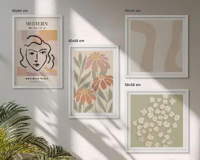Femme abstraite moderne ensemble de 4 tableaux