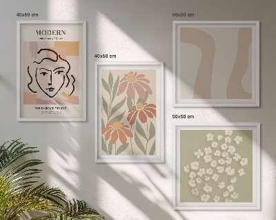 Ensemble de 4 tableaux Femme abstraite moderne