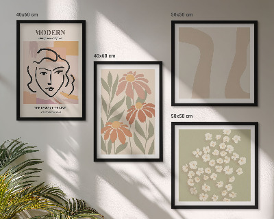 Ensemble de 4 tableaux Femme abstraite moderne
