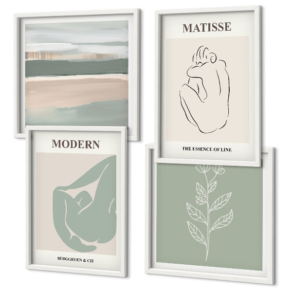 Mur de tableaux Formes végétales abstraites