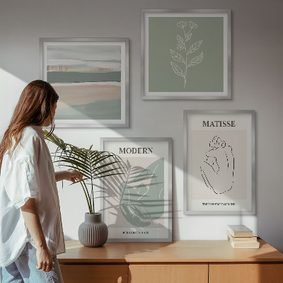 Mur de tableaux Formes végétales abstraites
