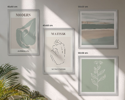 Mur de tableaux Formes végétales abstraites