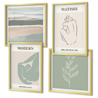 Mur de tableaux Formes végétales abstraites