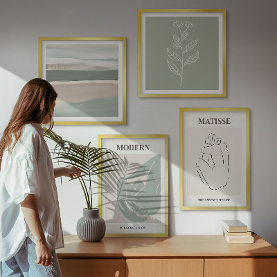 Mur de tableaux Formes végétales abstraites