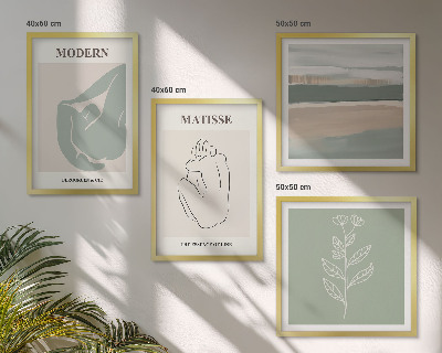 Mur de tableaux Formes végétales abstraites