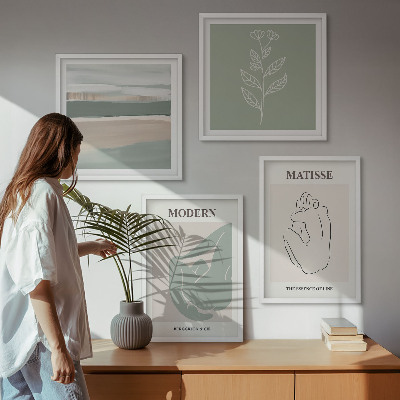 Mur de tableaux Formes végétales abstraites