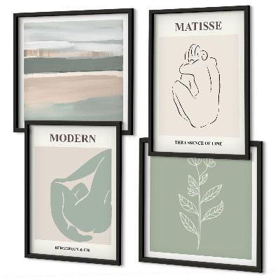 Mur de tableaux Formes végétales abstraites