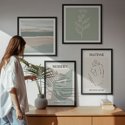 Mur de tableaux Formes végétales abstraites