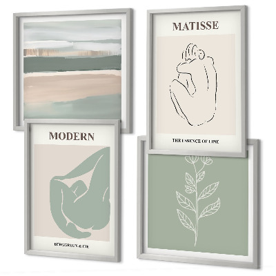 Mur de tableaux Formes végétales abstraites