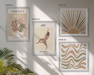 Polyptyque z cadres Motifs abstraits bohèmes de matisse