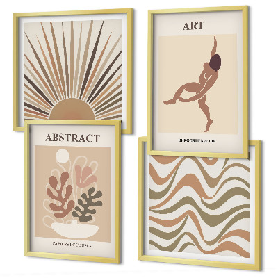 Polyptyque z cadres Motifs abstraits bohèmes de matisse